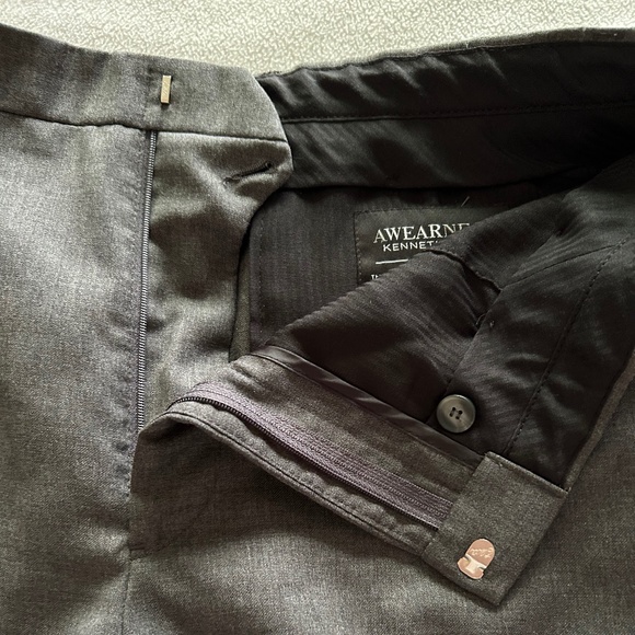 Kenneth Cole Awearness Grey Modern Fit Wool Blend Trousers, 35W x 30L - Picture 11 of 14